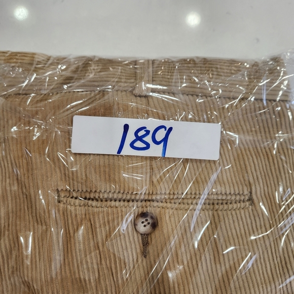 NWT Boston Traders Corduroy Pants Mens 36x37 Khaki Raw Hem Vintage Deadstock - Picture 13 of 13